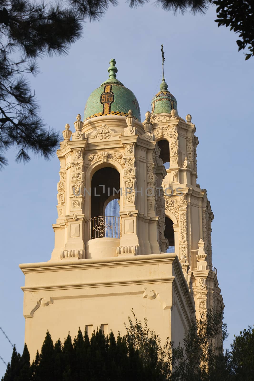 Mission Dolores Steeples Ornate Carvings San Francisco California