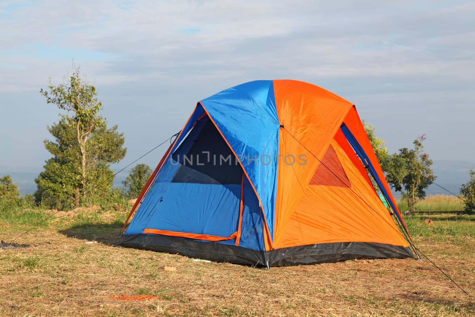 colorful campsite tent