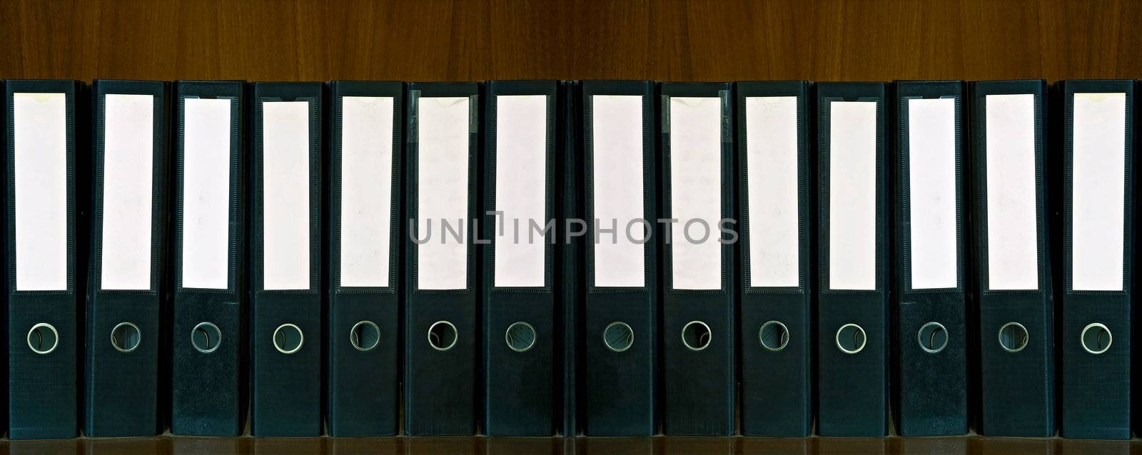 black document Folders and blank label