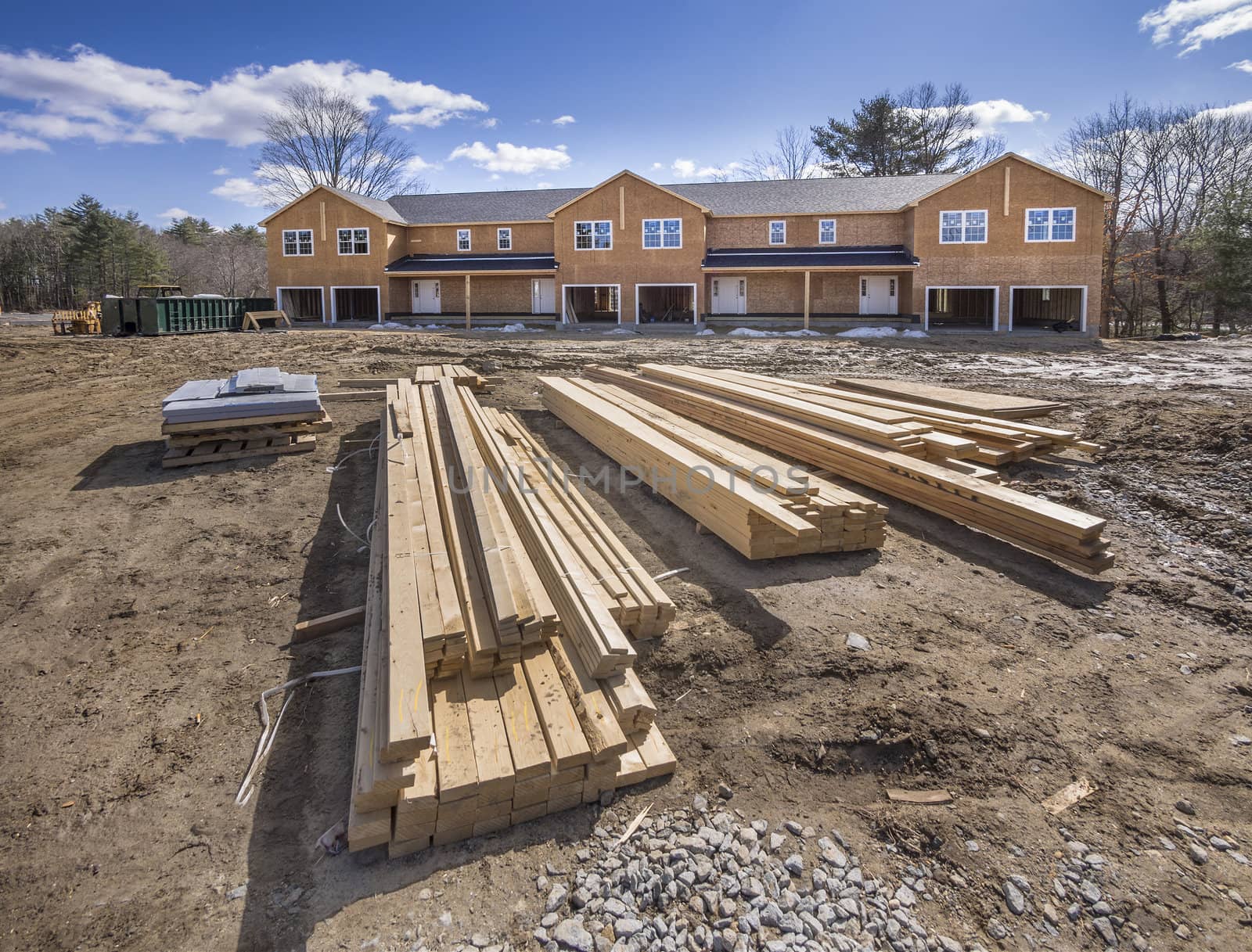 Multi family housing construction framing in the suburbs