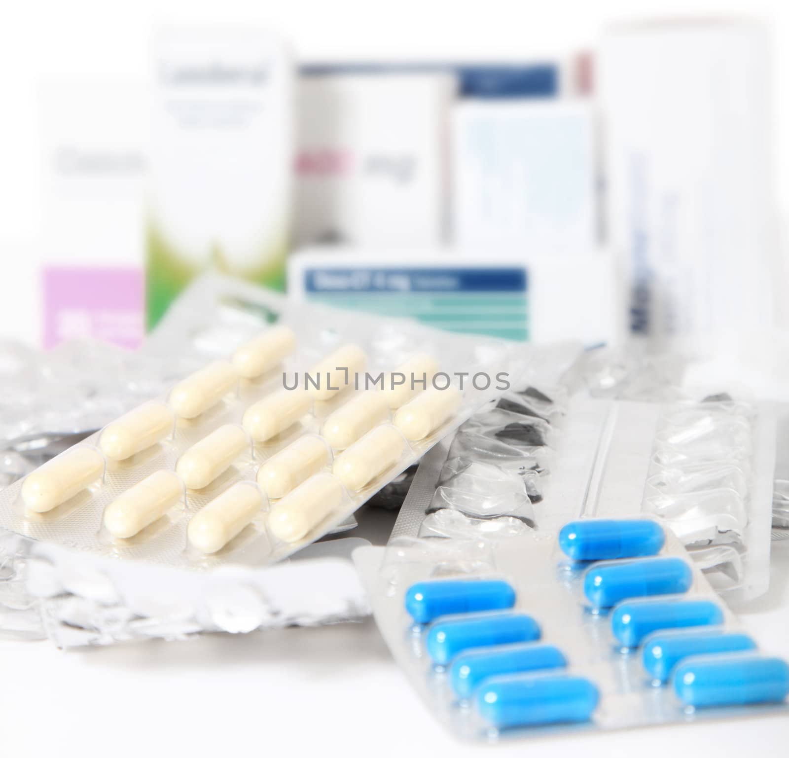 Various pharmaceuticals. All islolated on white background.