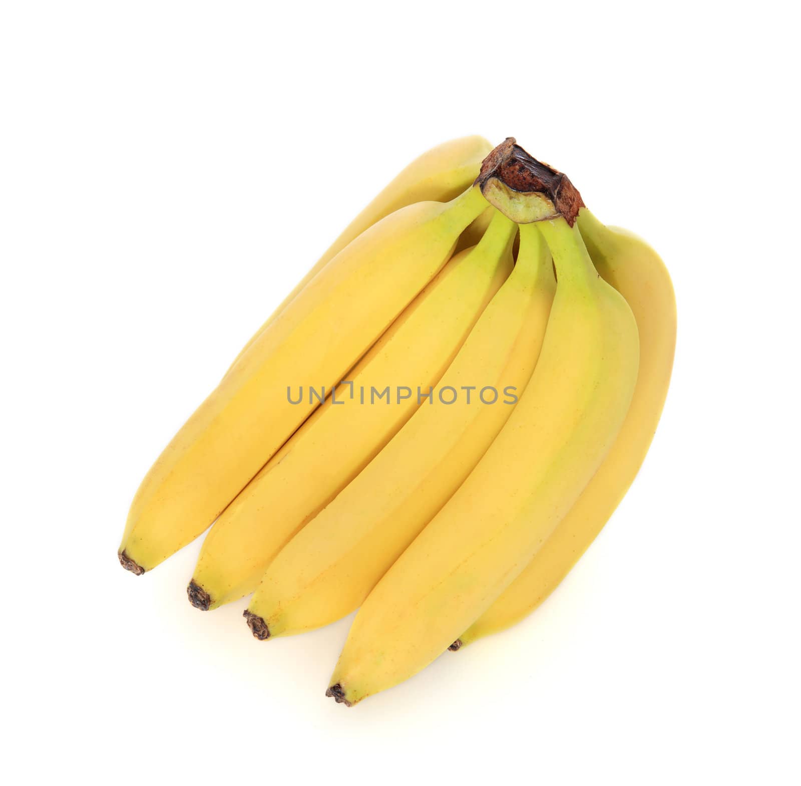 Ripe banana on white background.