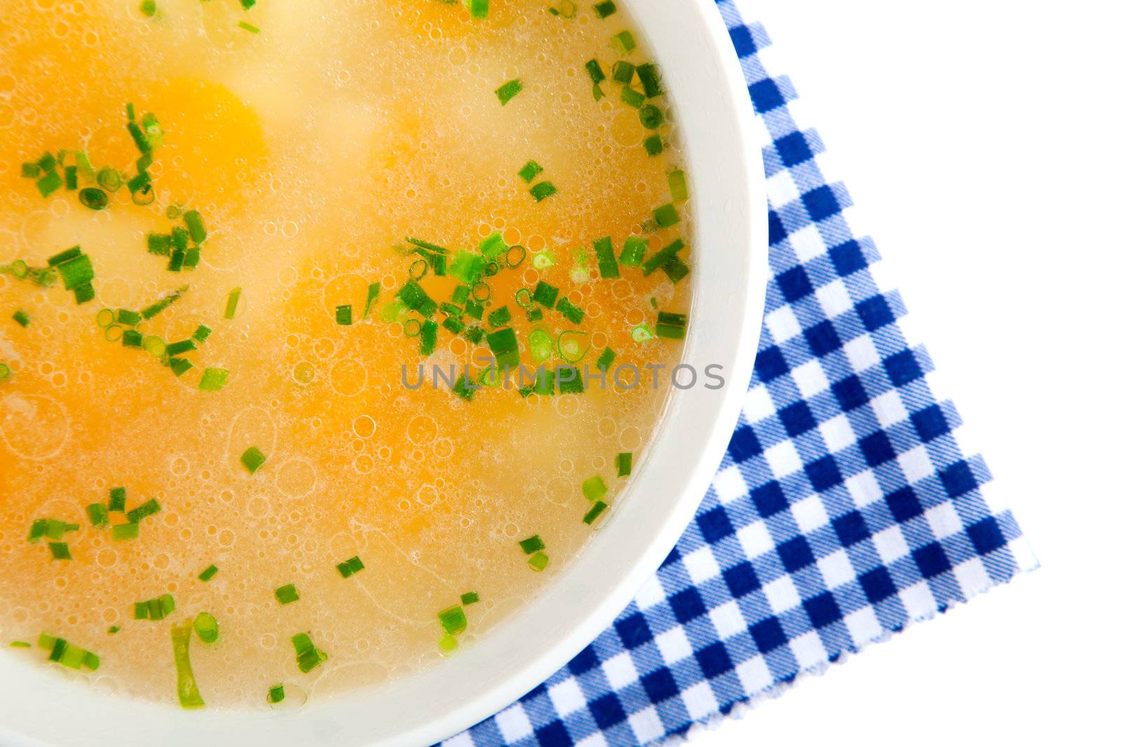 Vegetable soup, Isolated on white background 