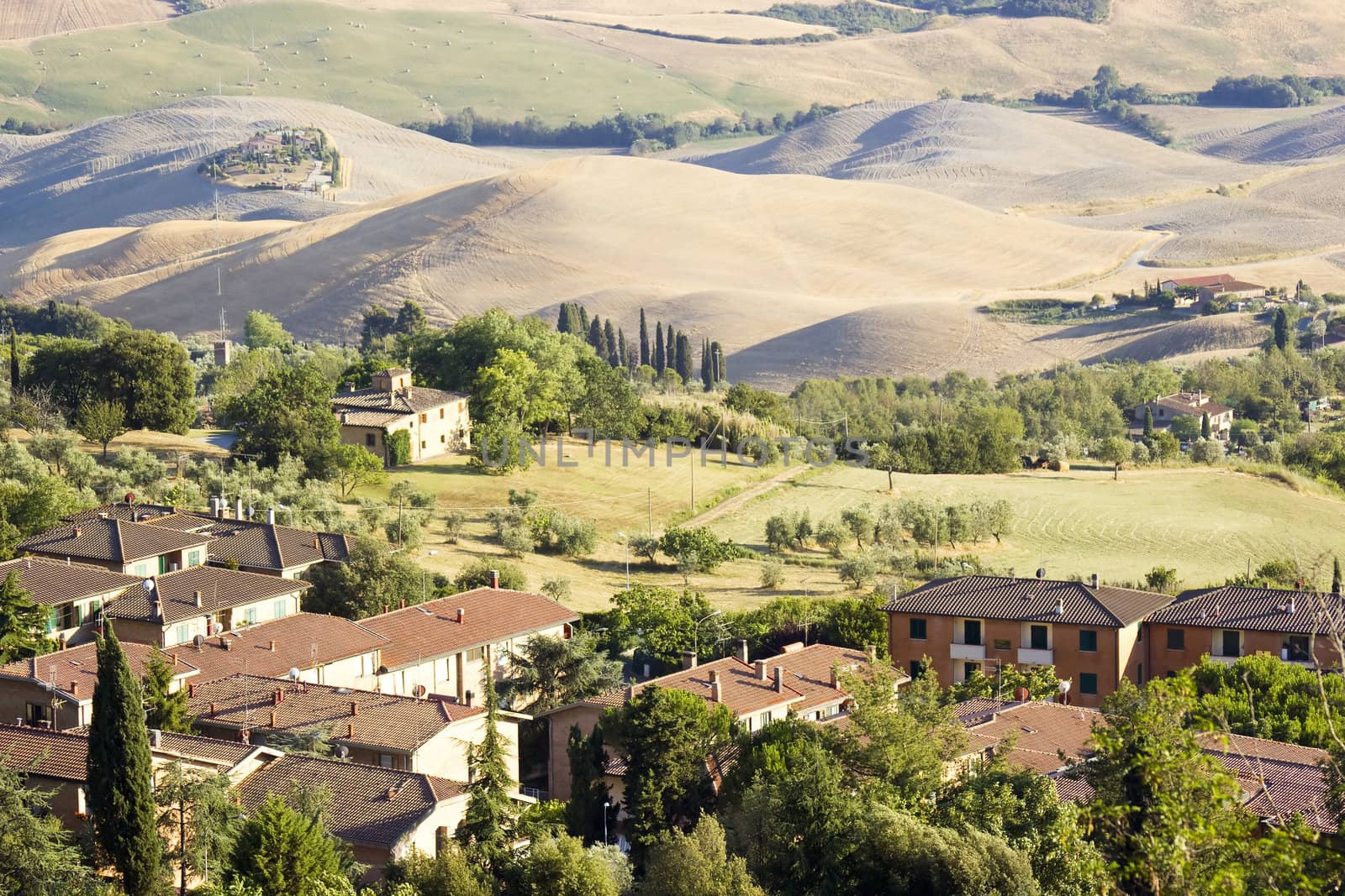 view of typical Tuscany landscape in summer, Italy