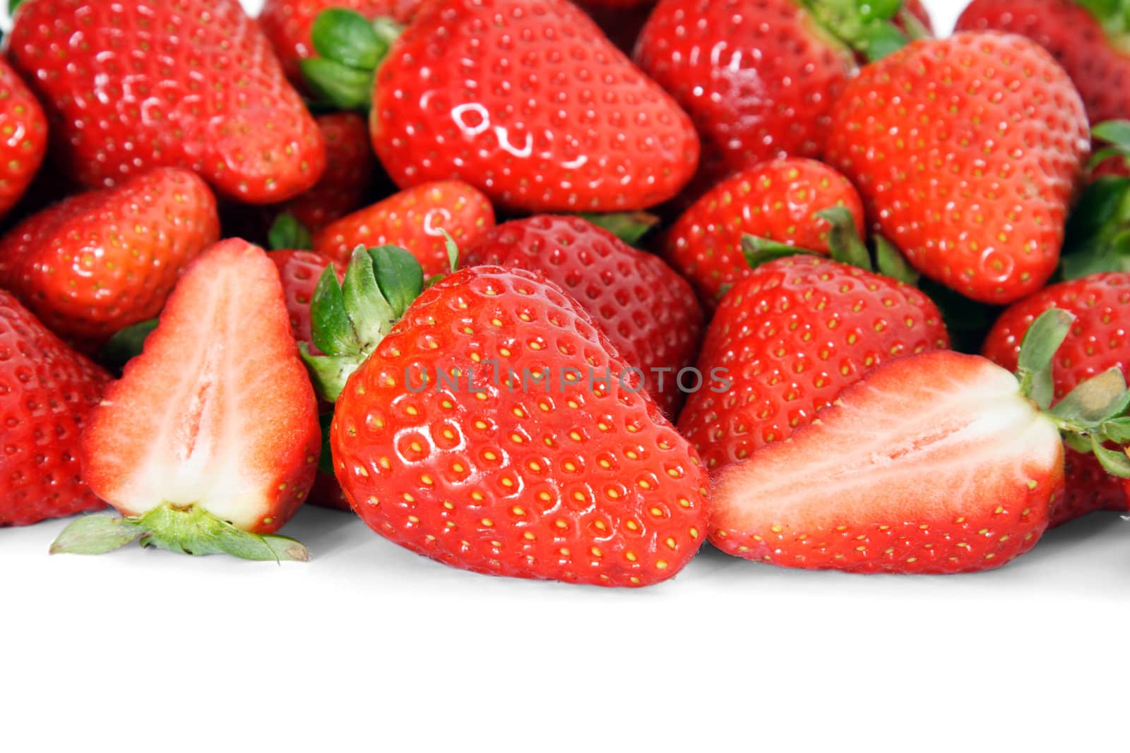 Strawberries background texture.