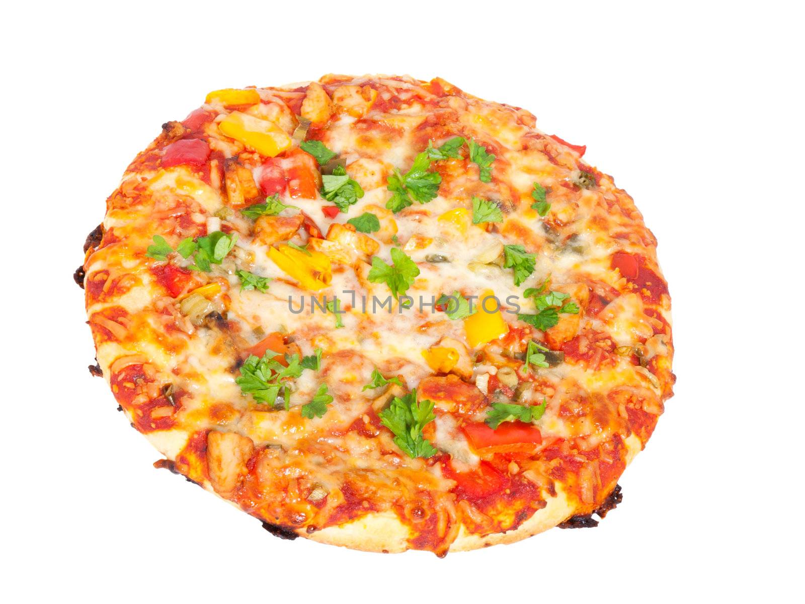 Pizza on white background  by motorolka