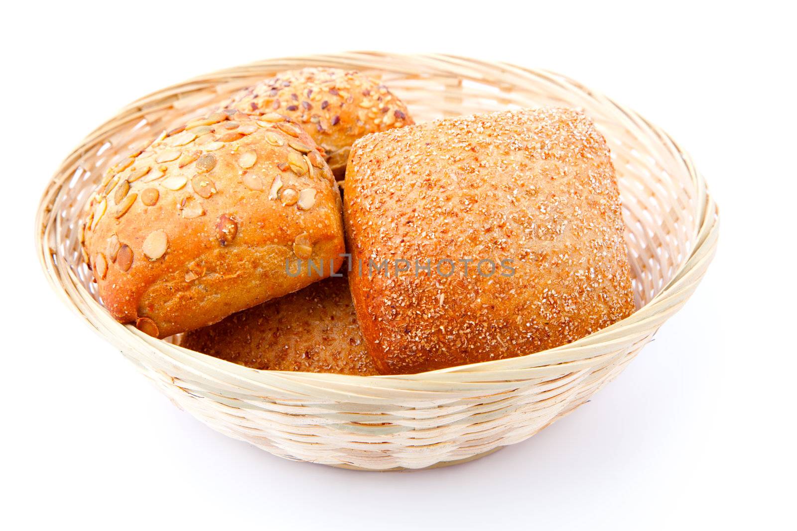 tasty baked with sesame, isolated on a white background  by motorolka