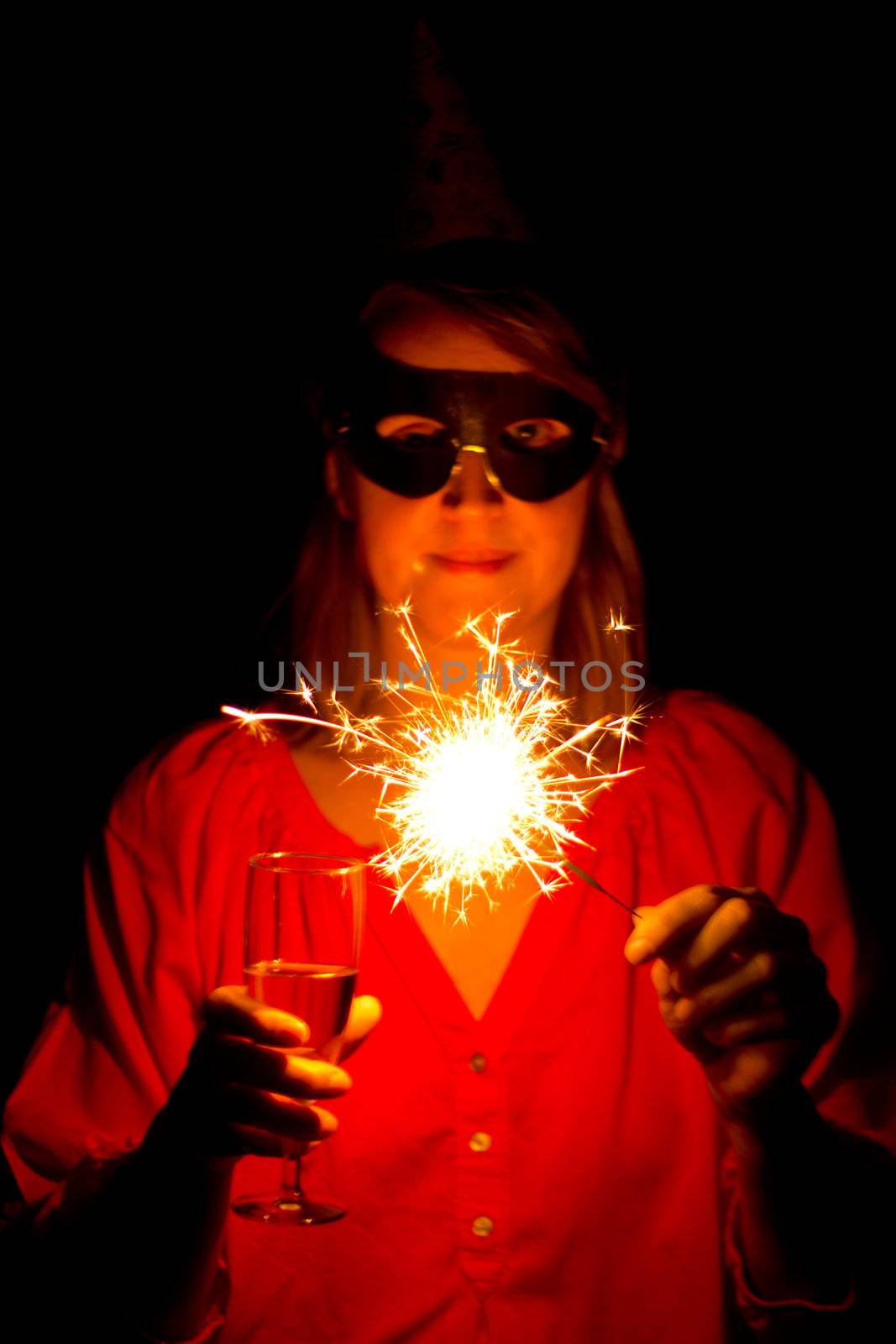 Woman with sparkler