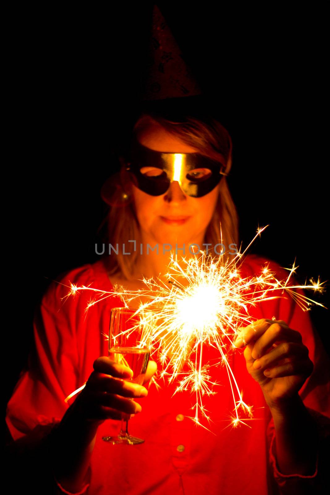 Woman with sparkler
