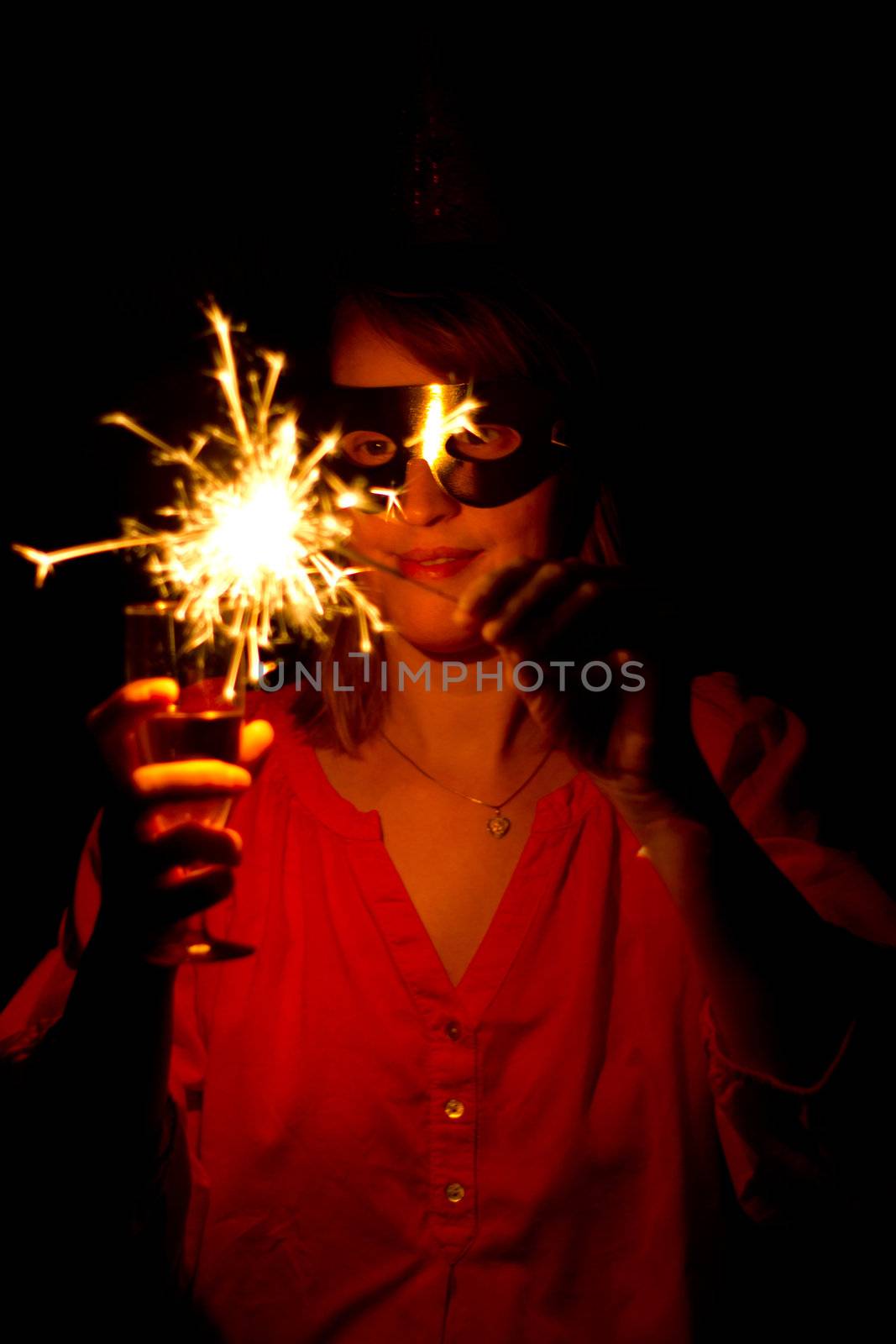 Woman with sparkler