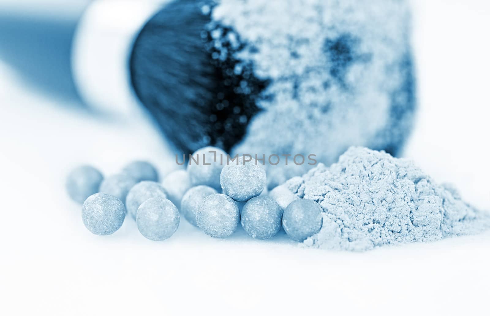 powder with cosmetic brush, macro shot  by motorolka
