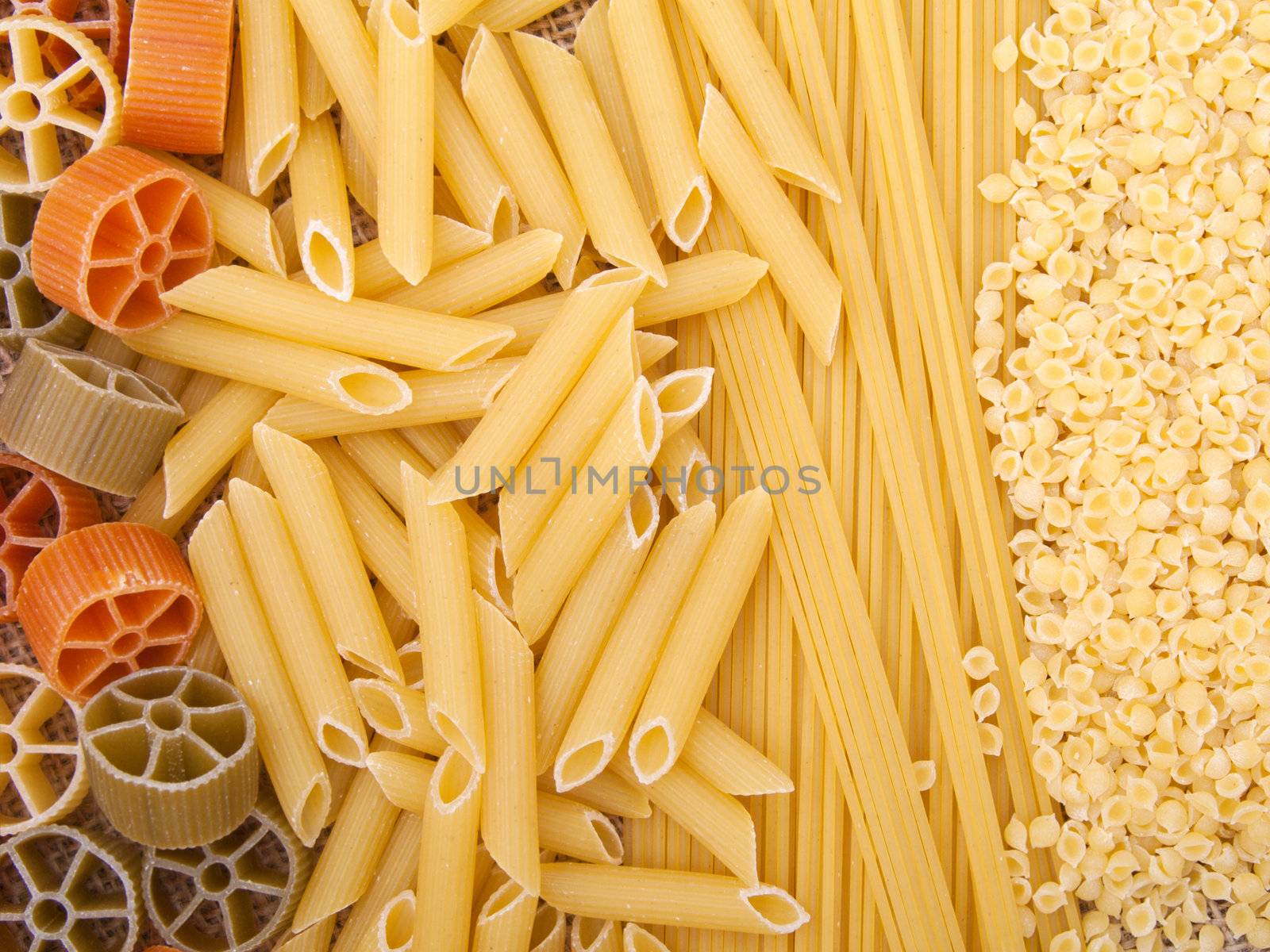 series of images with pasta. Food background. 