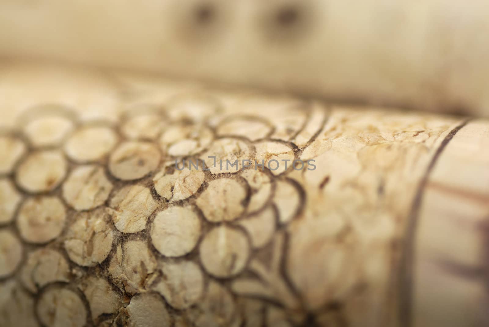 Simple studio shot of three wine corks. Focus on 1st cork, shallow DOF.