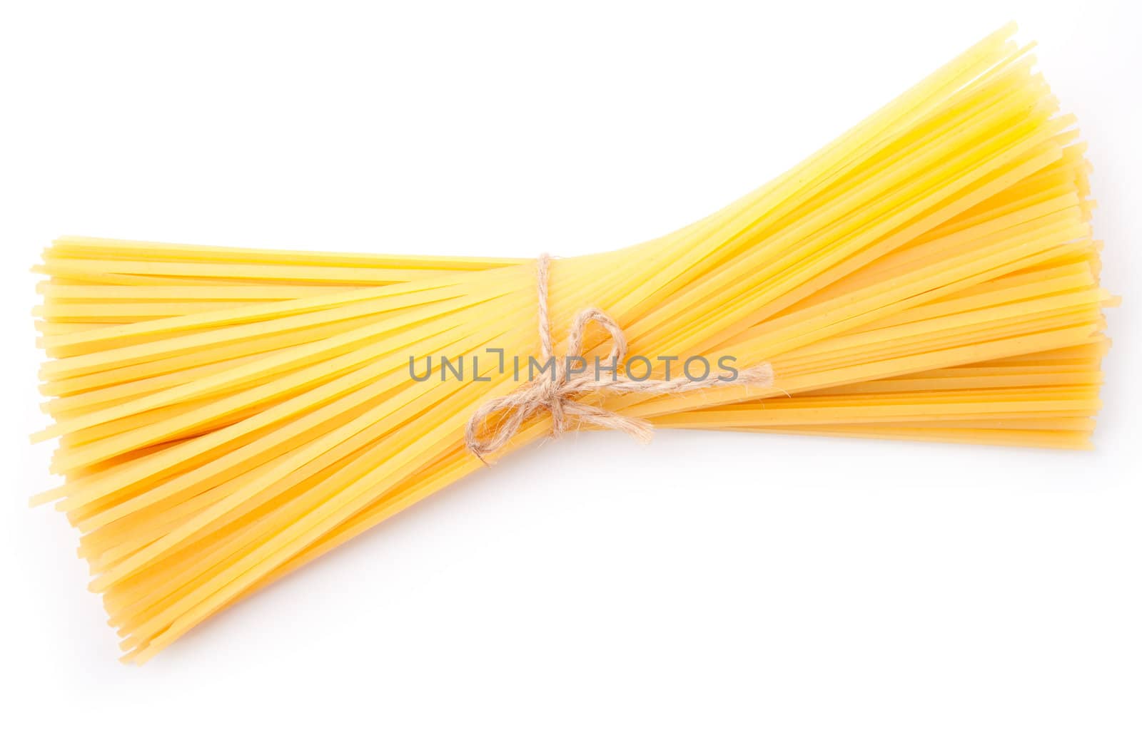 Bunch of spaghetti isolated on white background. 