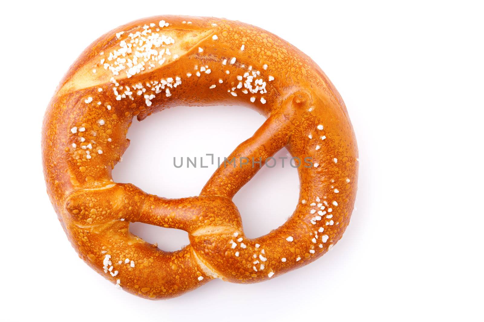 fresh German pretzel (Bretzel)  with salt 