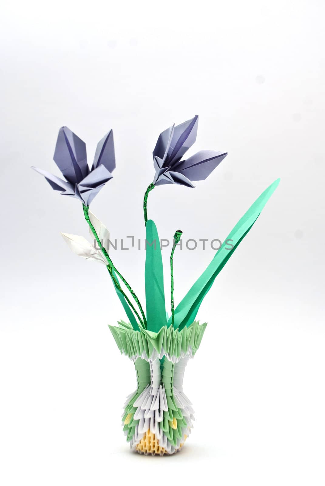 origami flowers in a vase