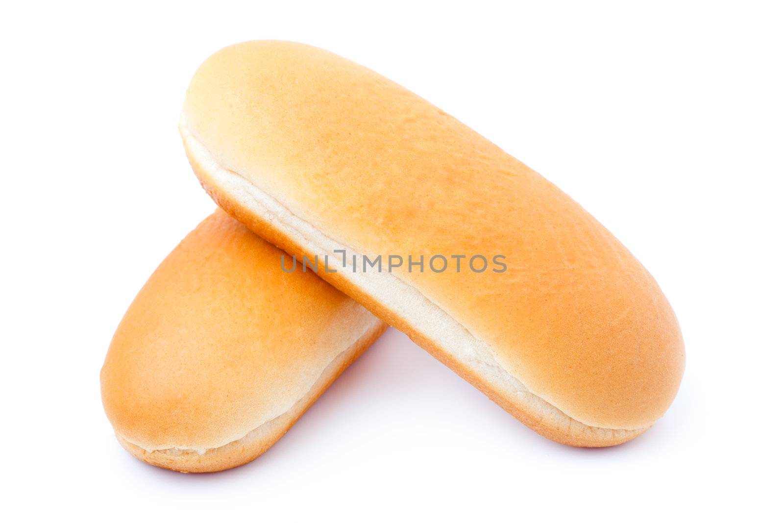 hot dog bun,  isolated on white 