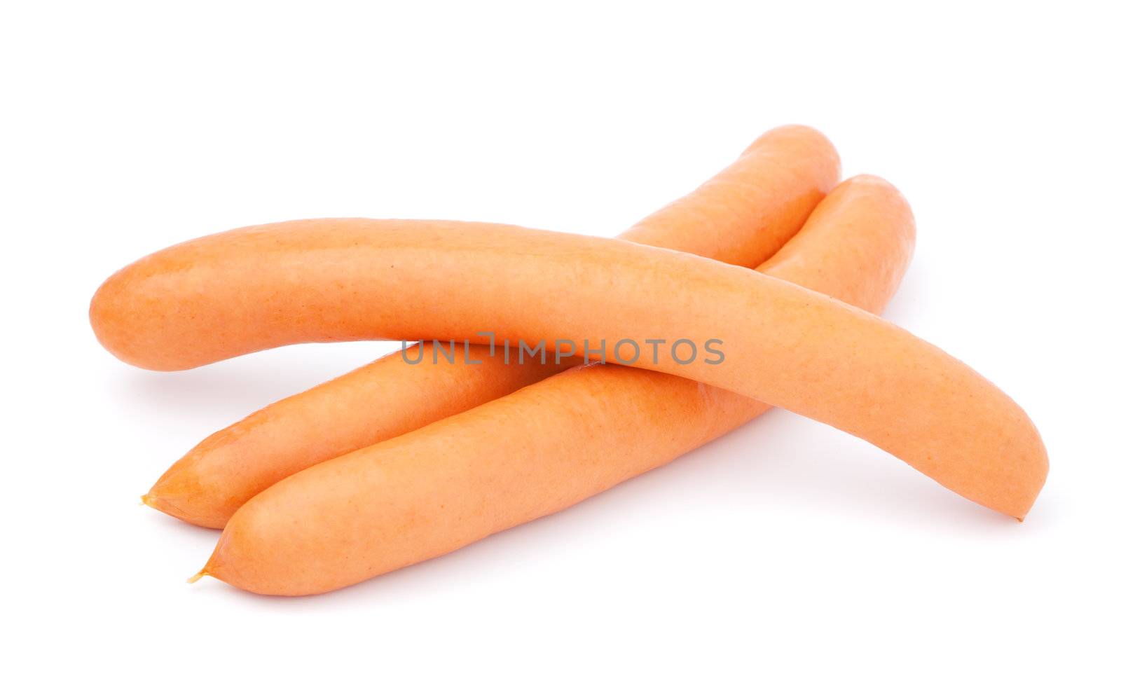 Frankfurter sausages, on a white background  by motorolka