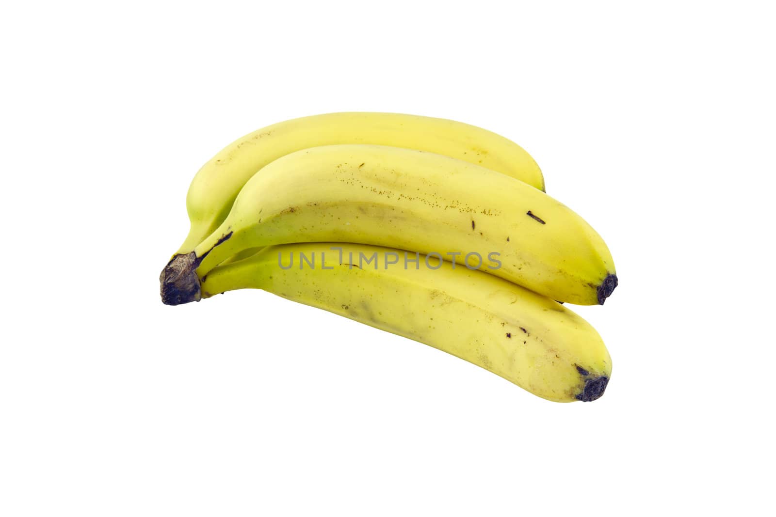 A cluster of bananas isolated on white background