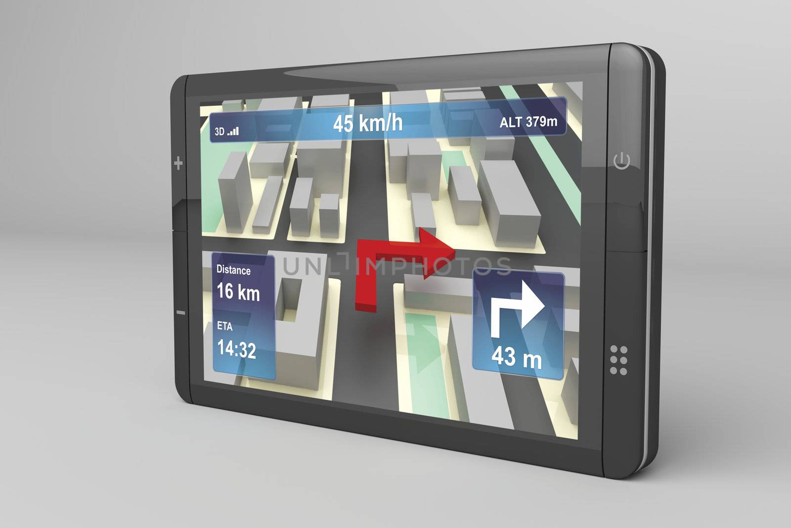 3d illustration of GPS navigation device