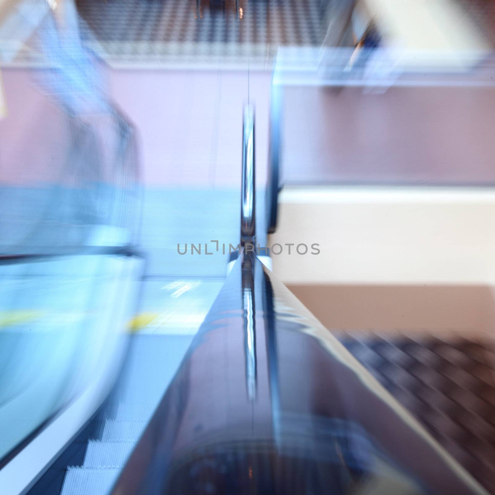 escalator blur in motion