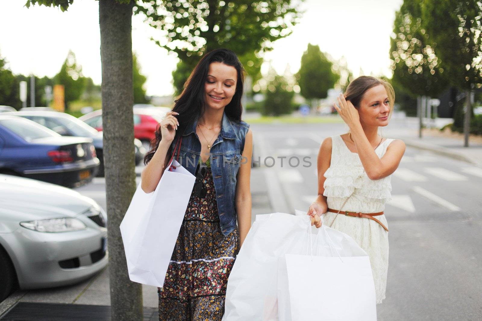 Two woman after shopping