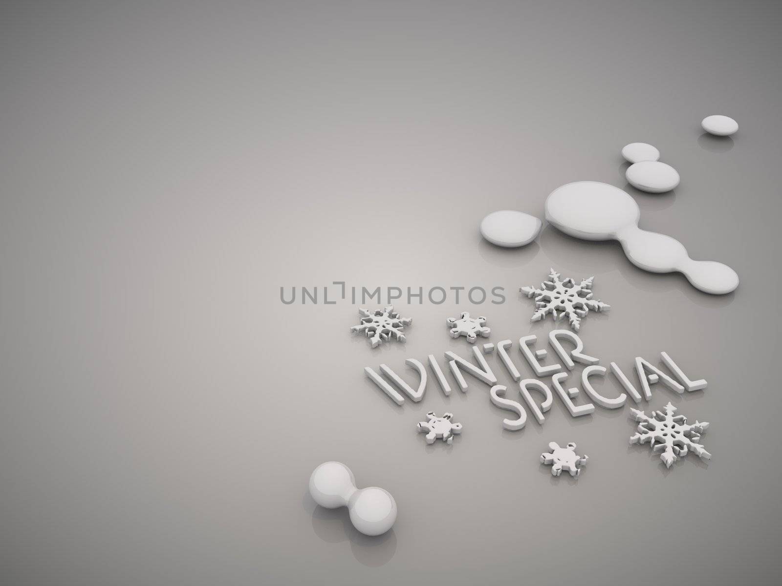 3D graphic Elegant winter special symbol in a stylish grey background