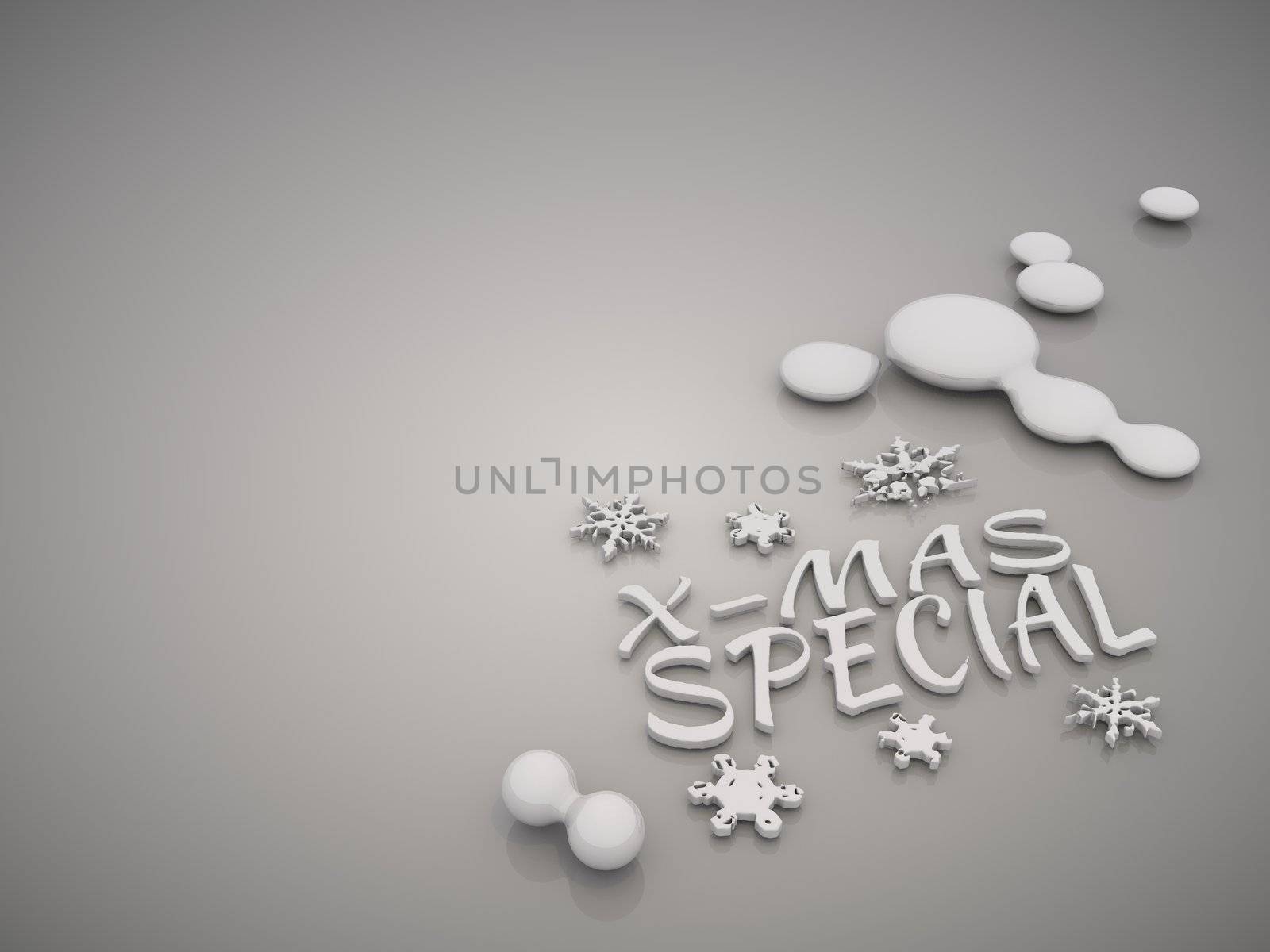 3D graphic  Elegant christmas special symbol in a stylish grey background