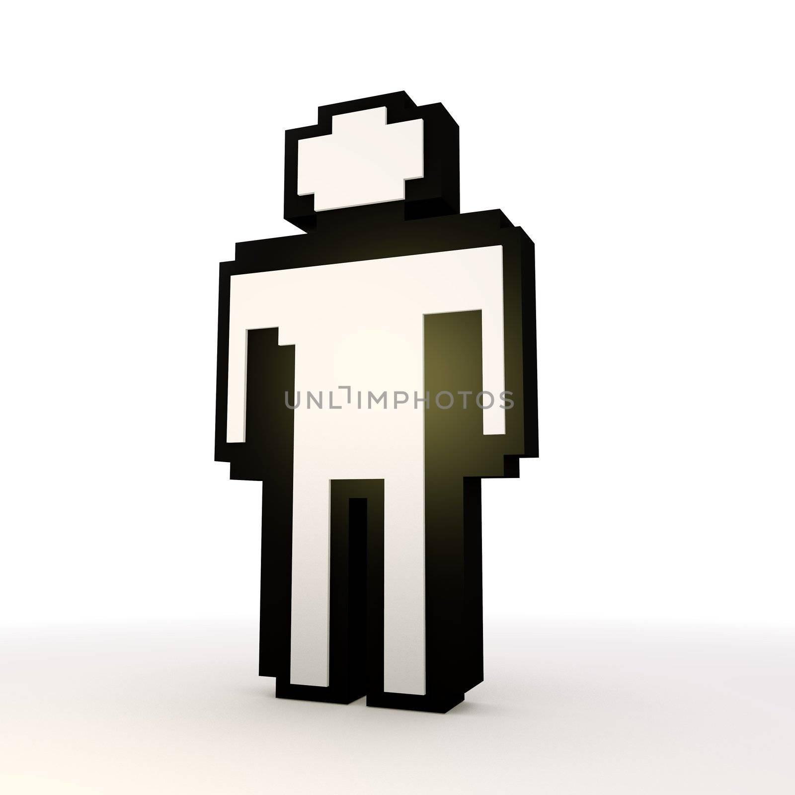 Pixel man icon symbol in a stylish white background Pixel man icon symbol in a stylish white background