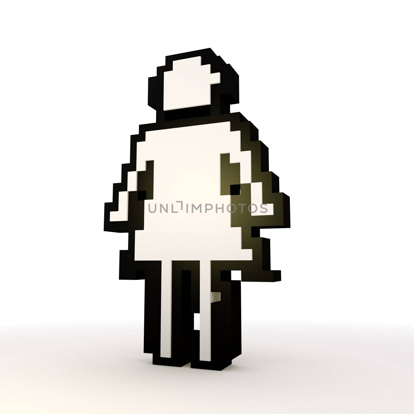 3D graphic  Isolated woman symbol in a stylish white background