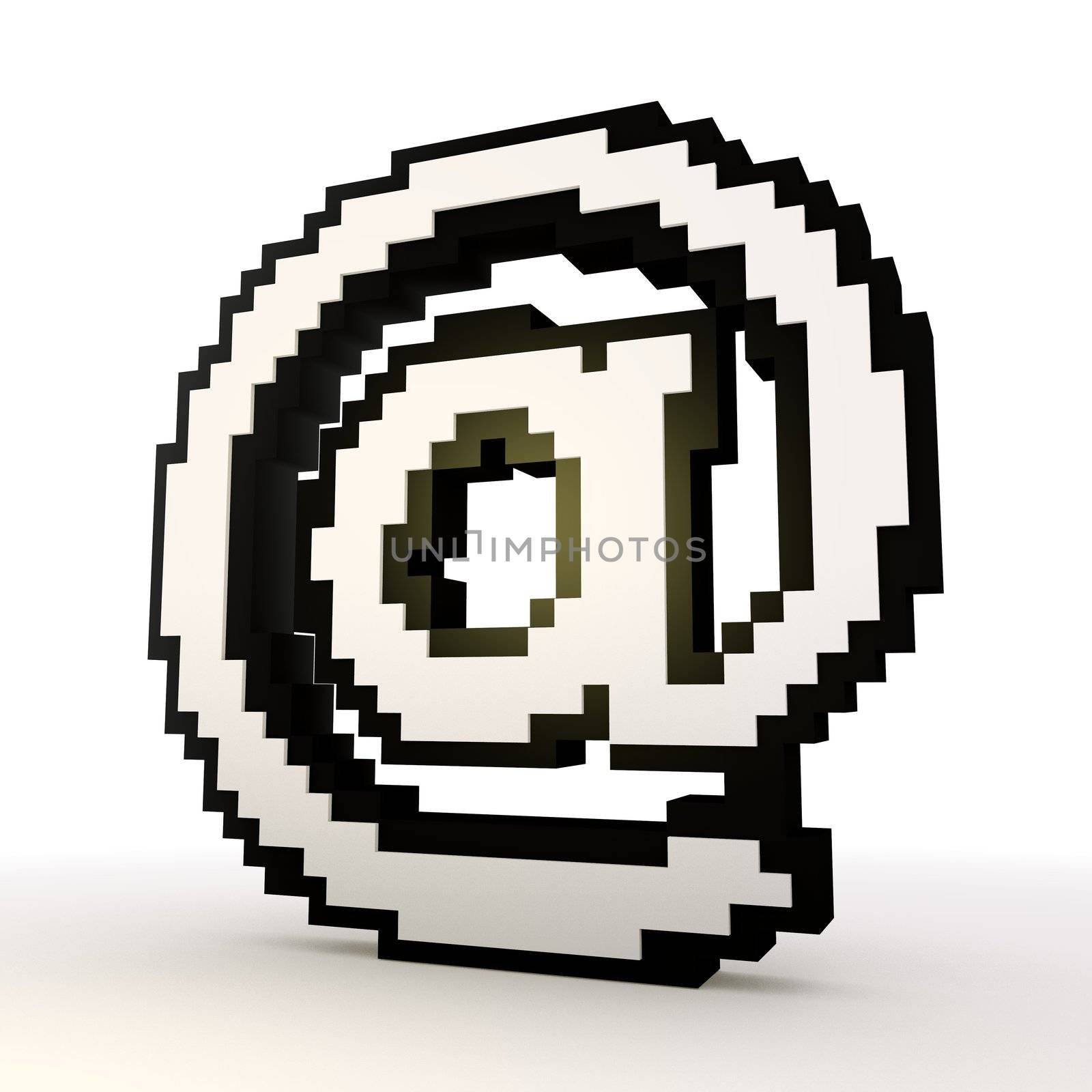 3D graphic  Isolated   e-mail symbol in a stylish white background