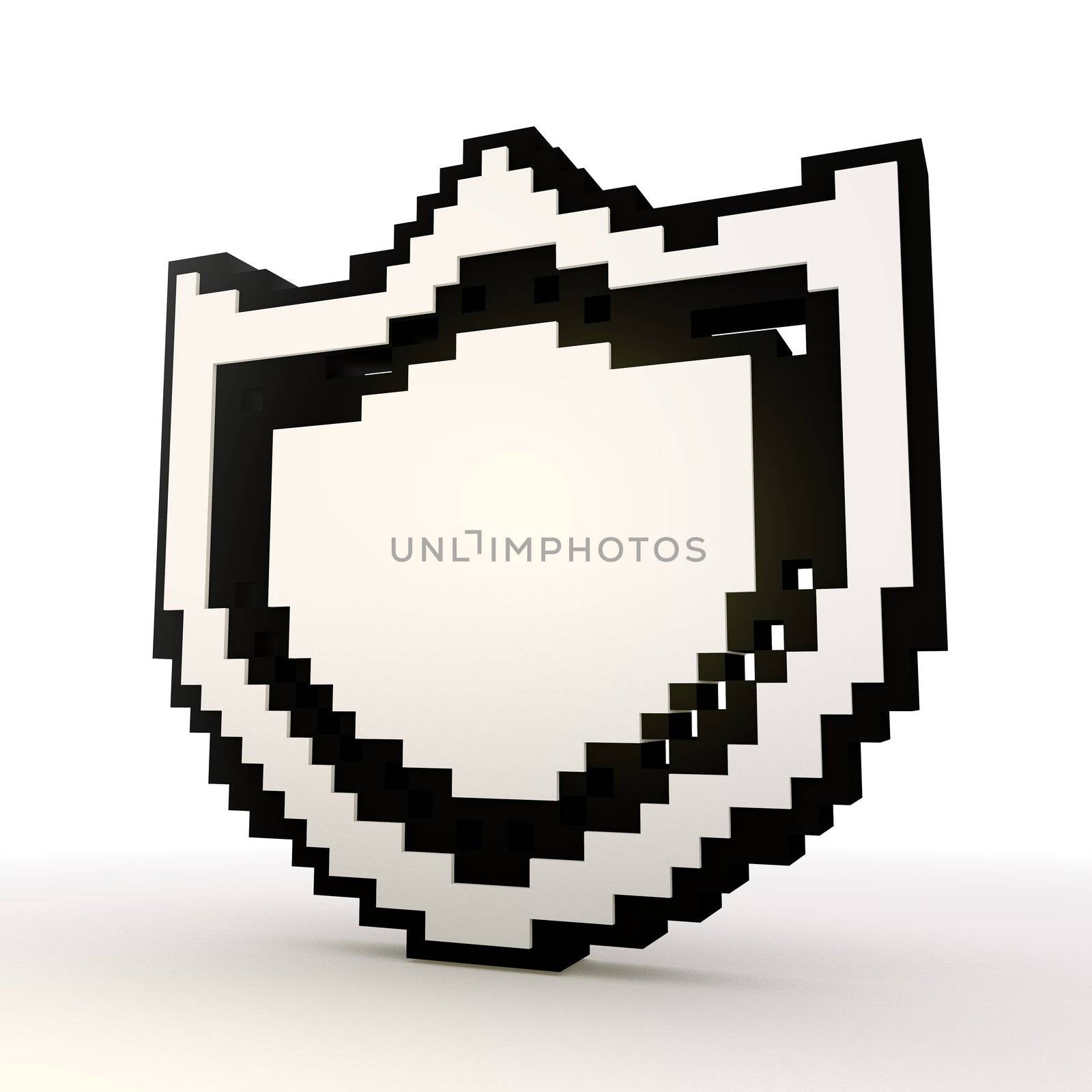 3D graphic Protection symbol in a stylish white background