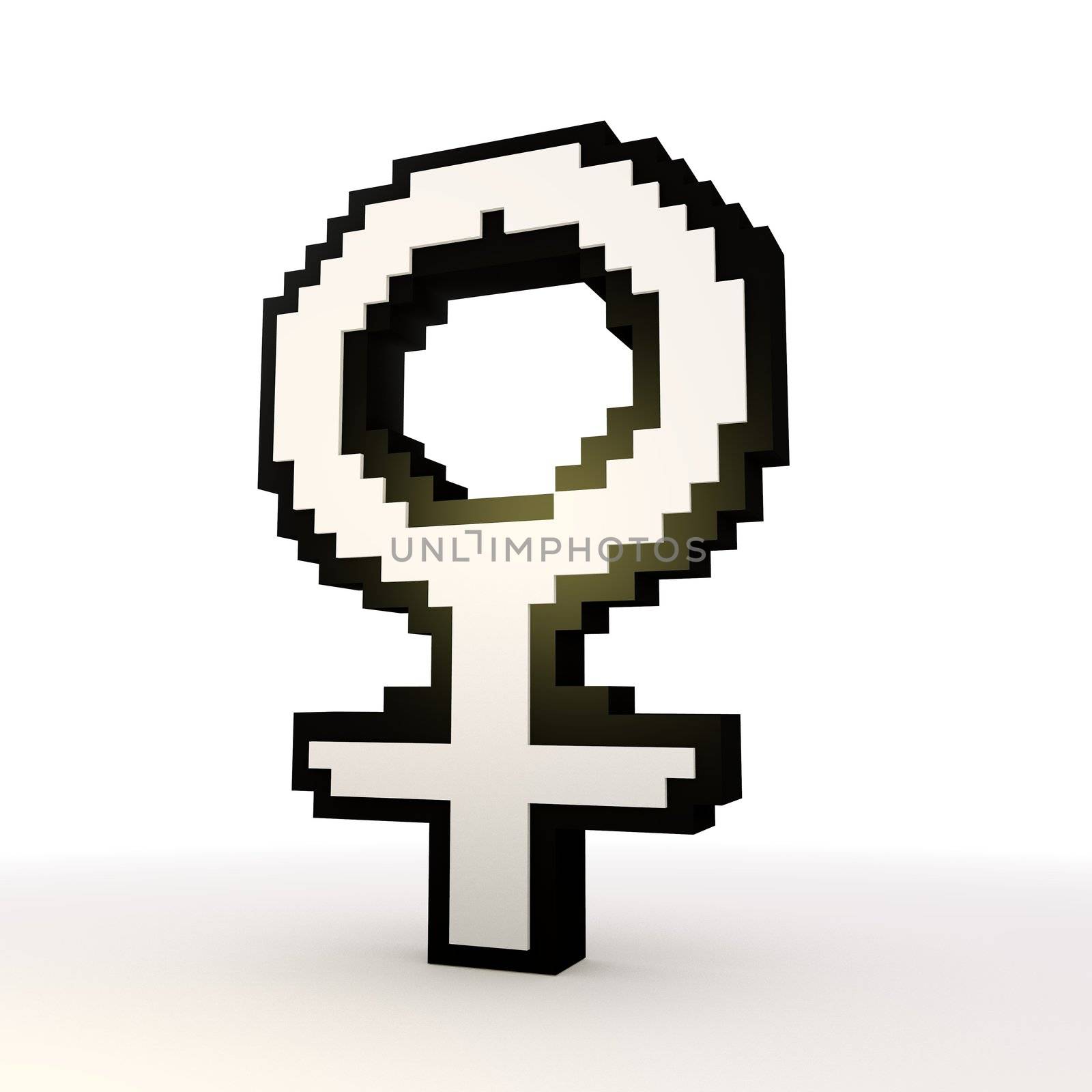 3D graphic Isolated  woman  symbol in a stylish white background
