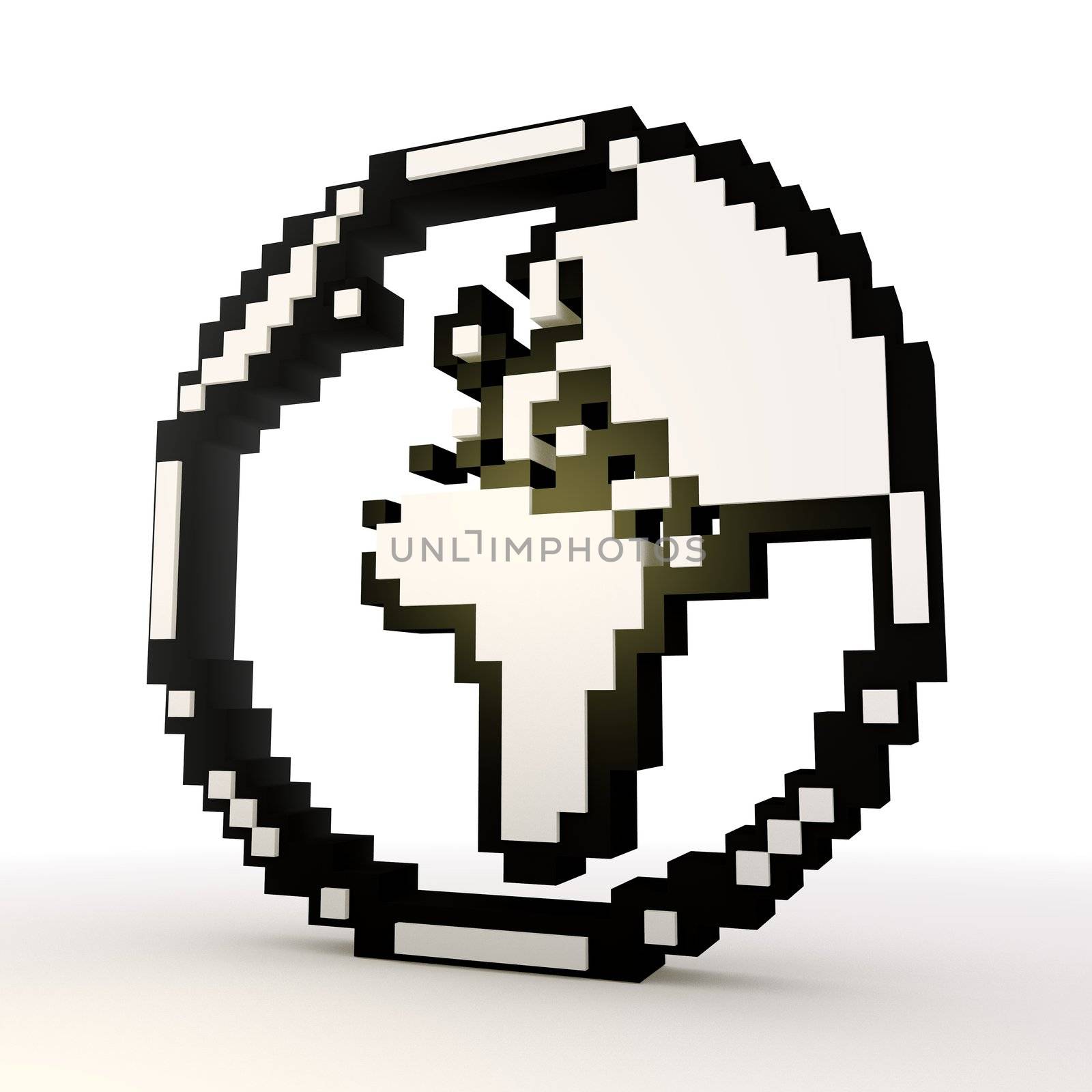3D graphic  Elegant world symbol in a stylish white background