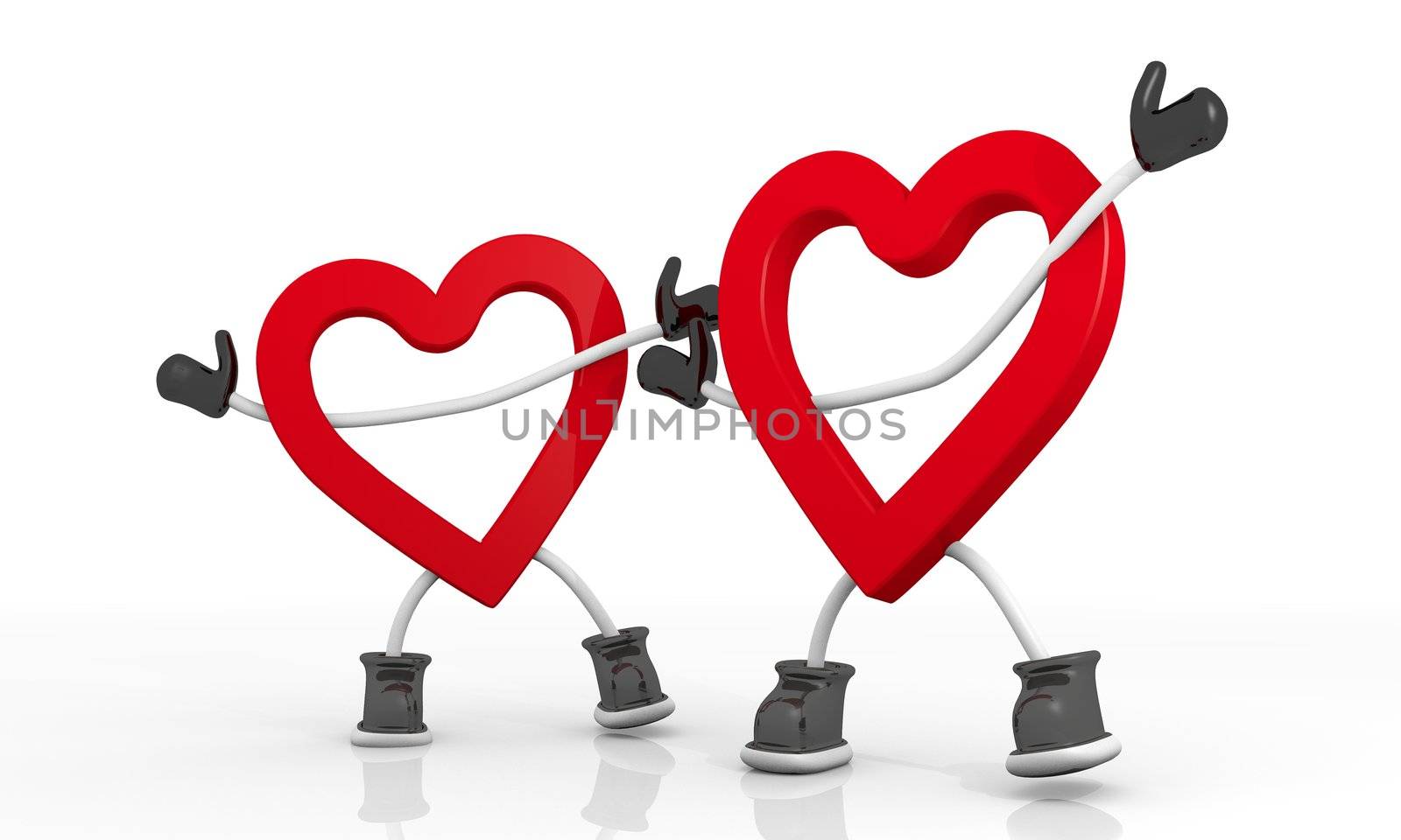 3D graphic  Candy red heart symbol in a stylish white background
