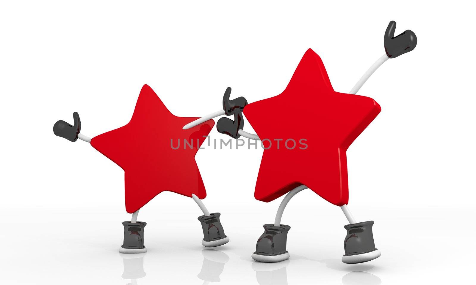 red star 3d character isolated on white background  by onirb