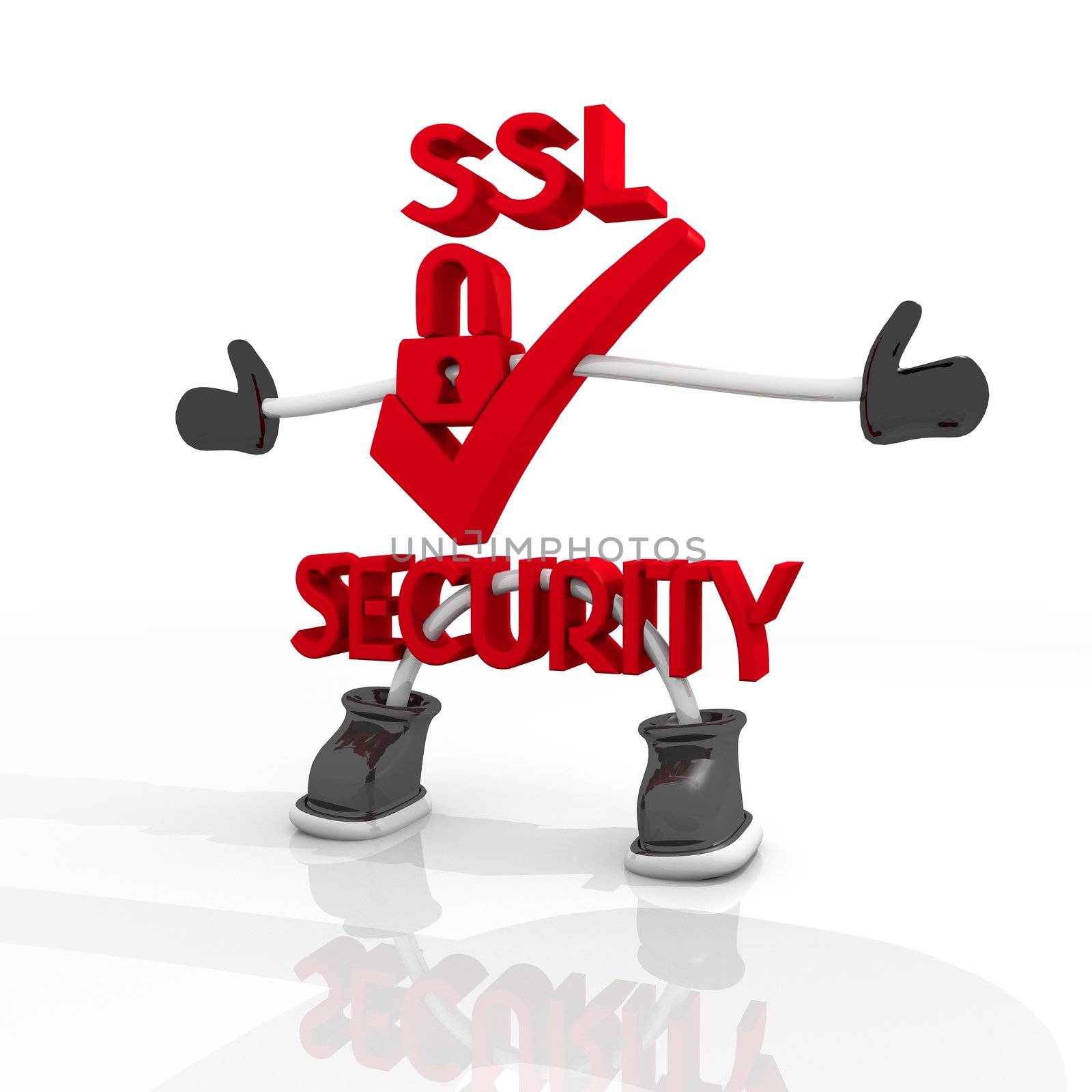 Candy red SSL  security character Symbol by onirb