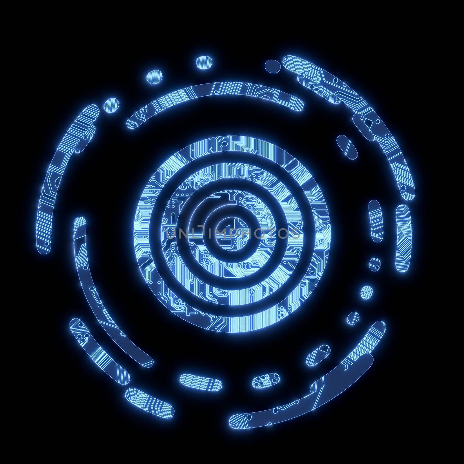  Illuminated blue computer sight disk symbol by onirb