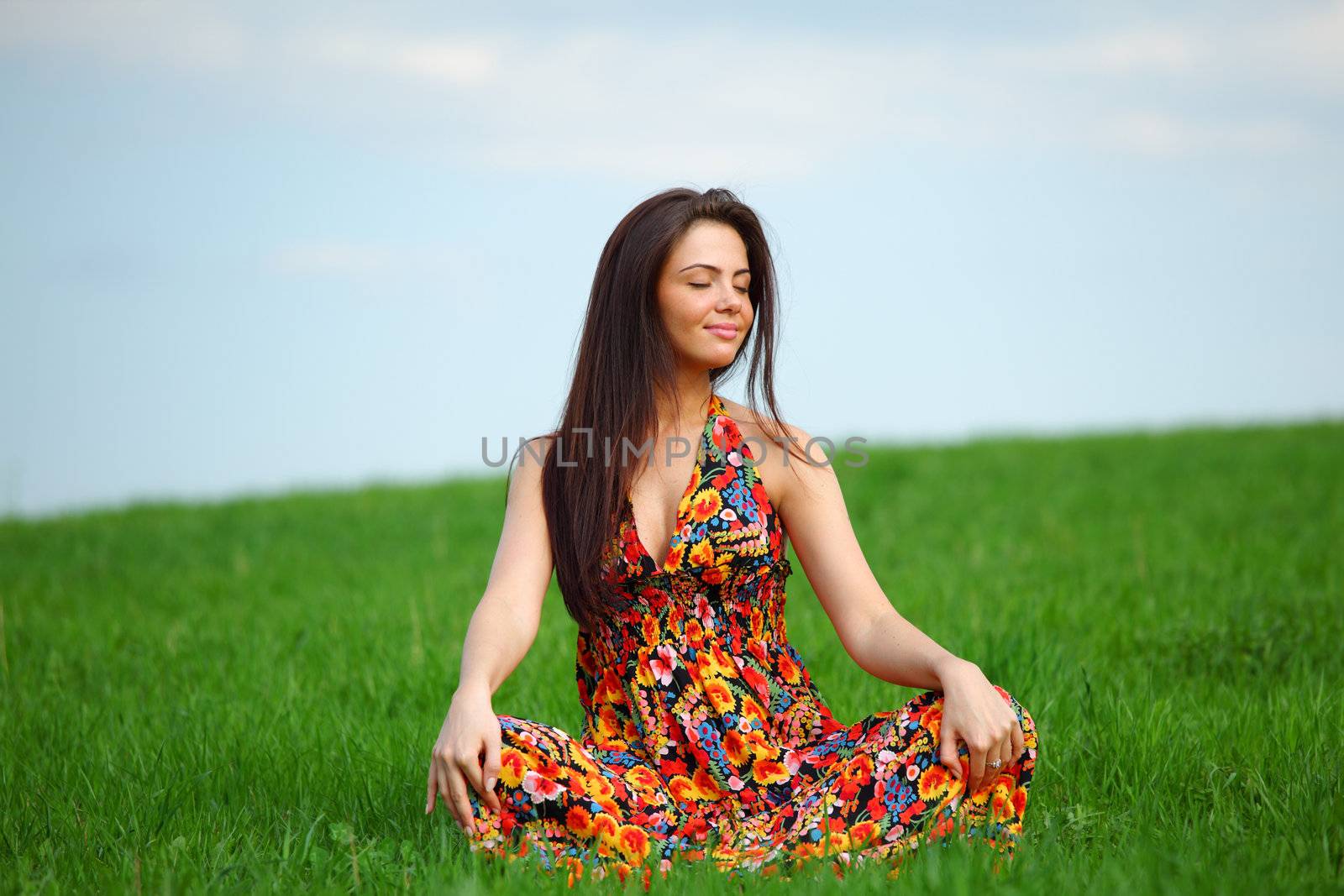 woman on grass by Yellowj