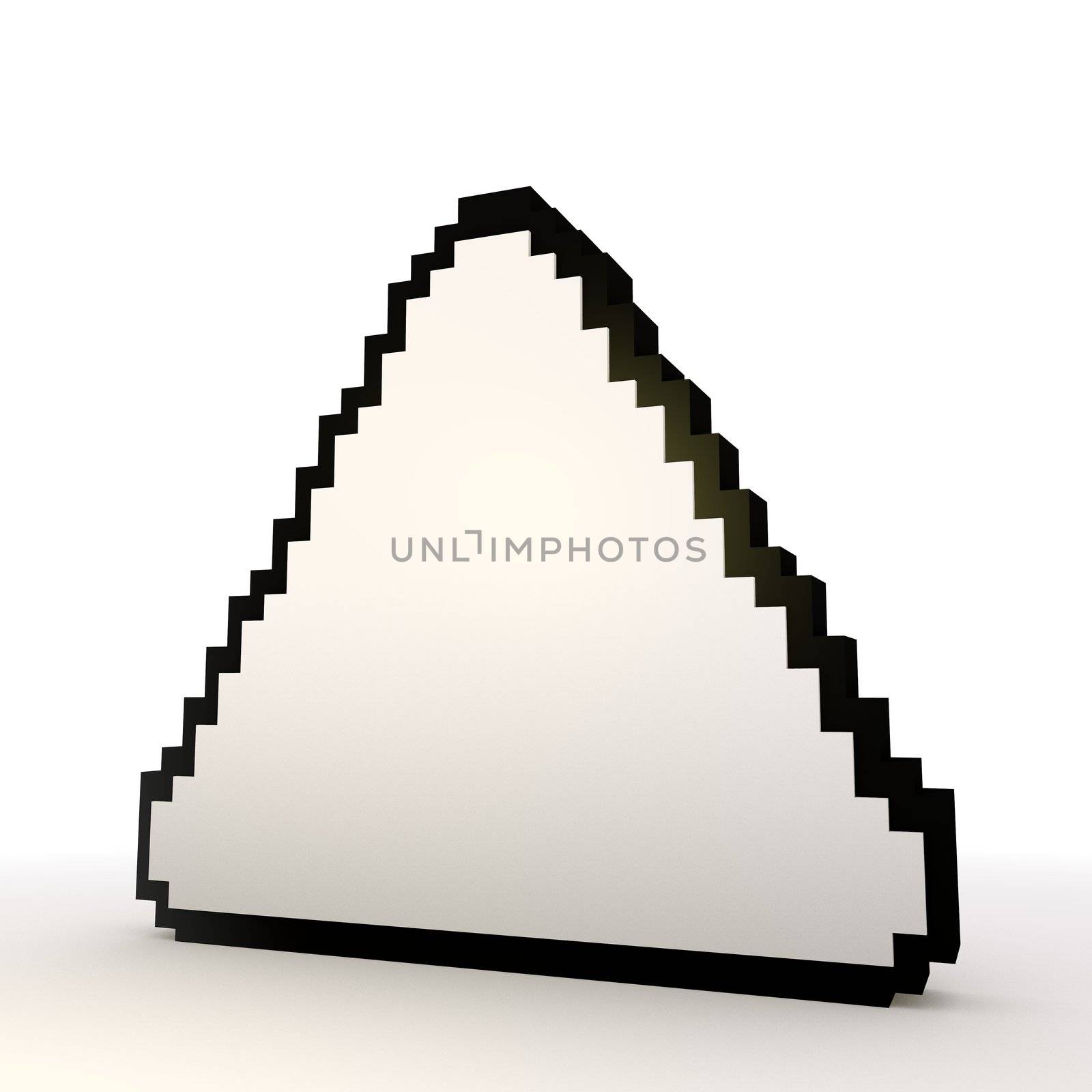 3D graphic triangle symbol in a stylish white background