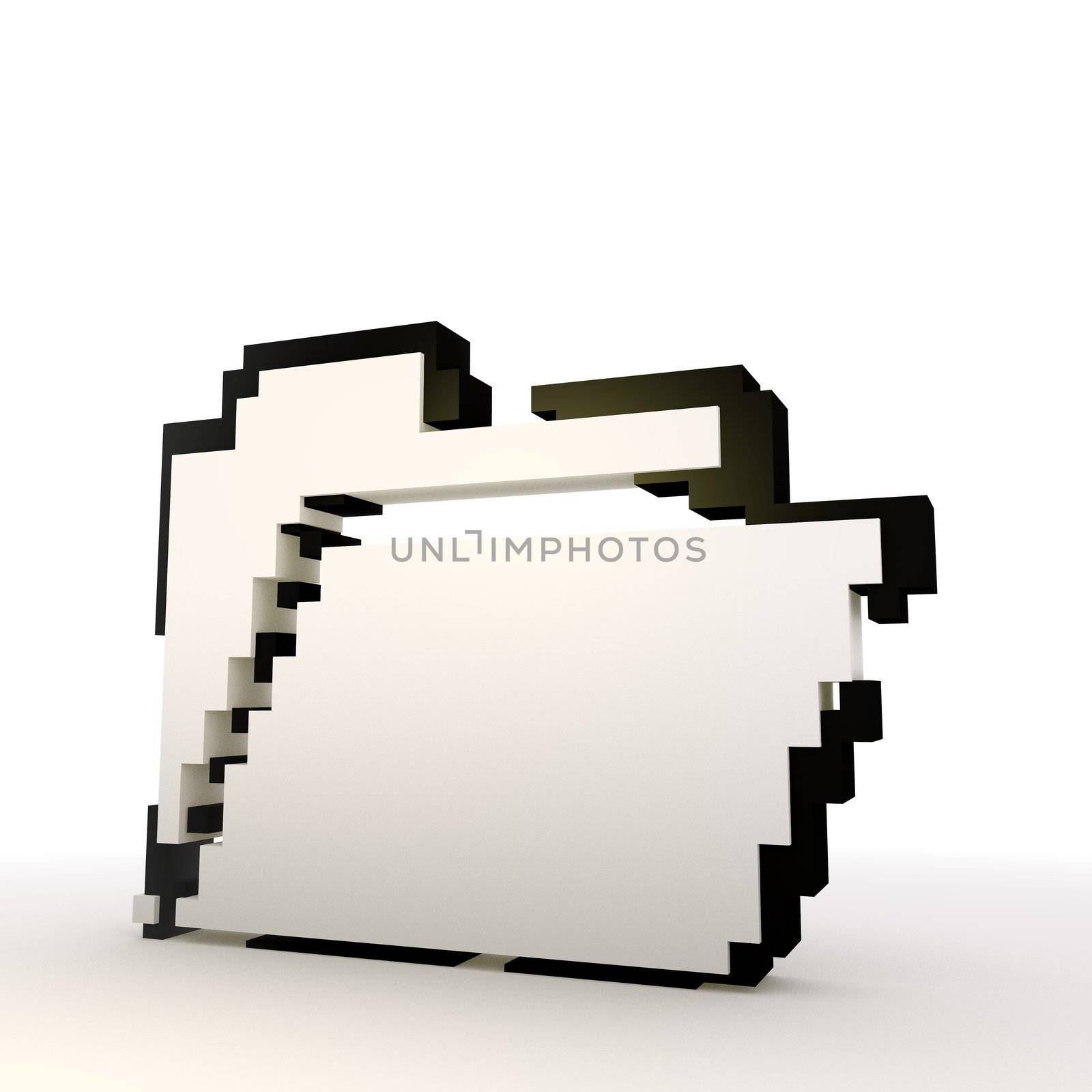 3D graphic  Elegant Folder icon in a stylish white background