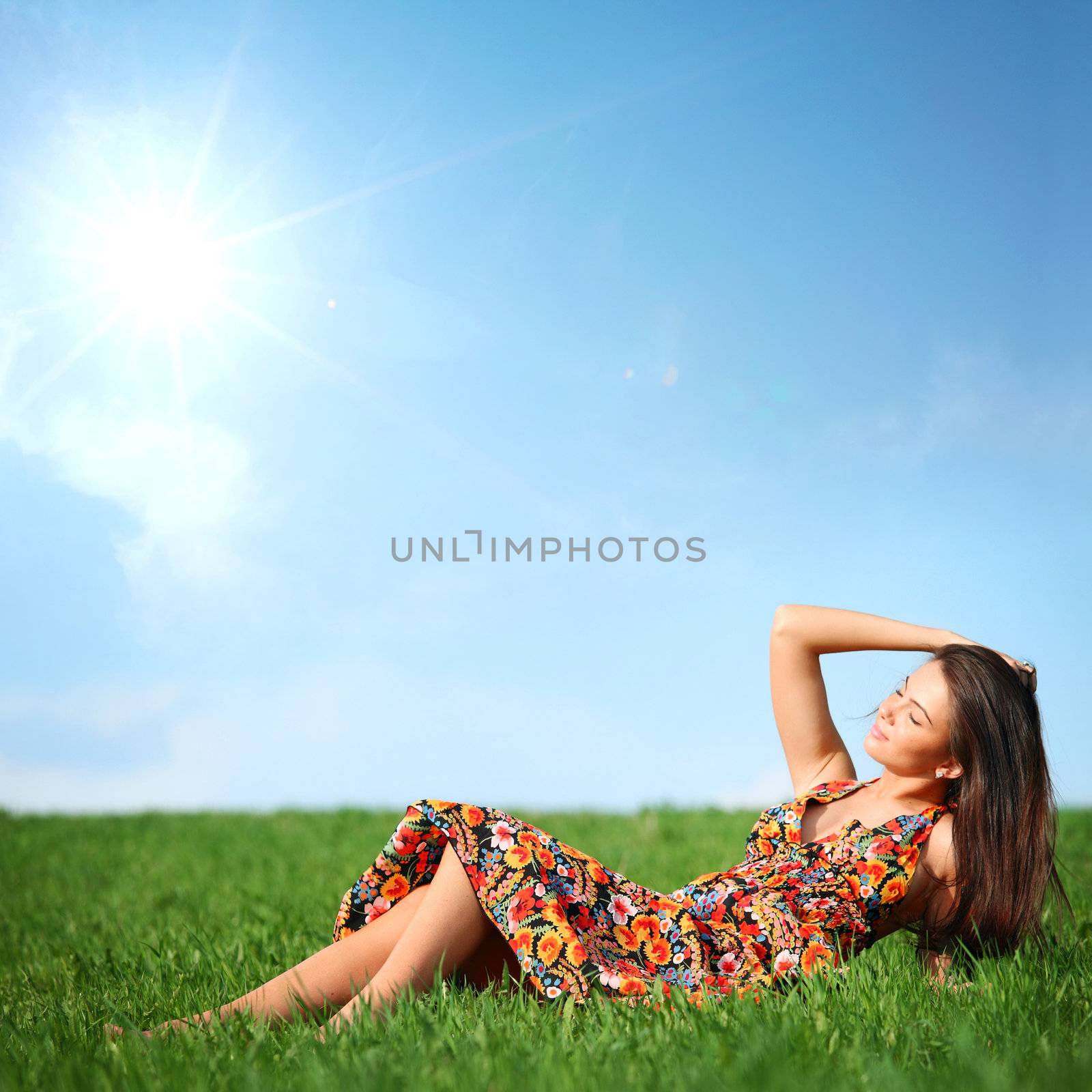 woman on grass by Yellowj