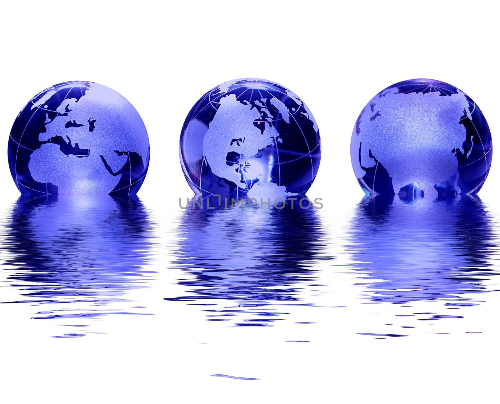 Blue glass globe - shining water by peromarketing