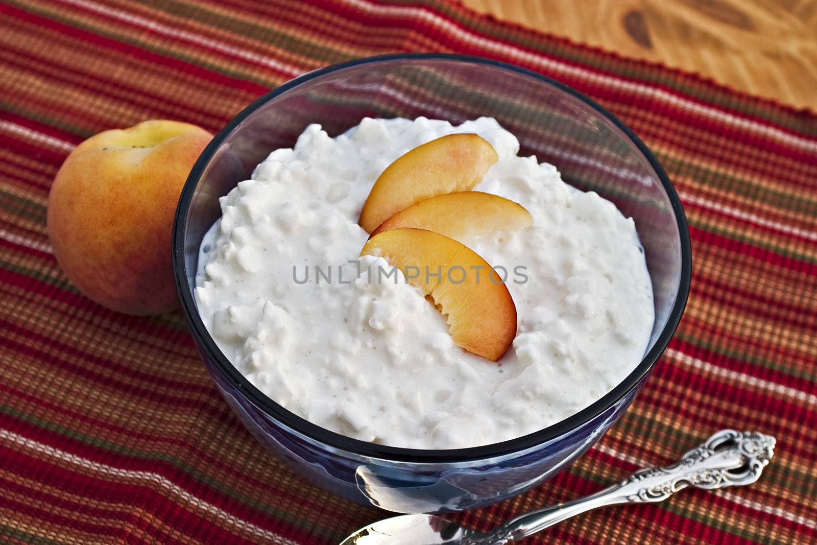 cottage cheese and fresh peaches by StephanieFrey