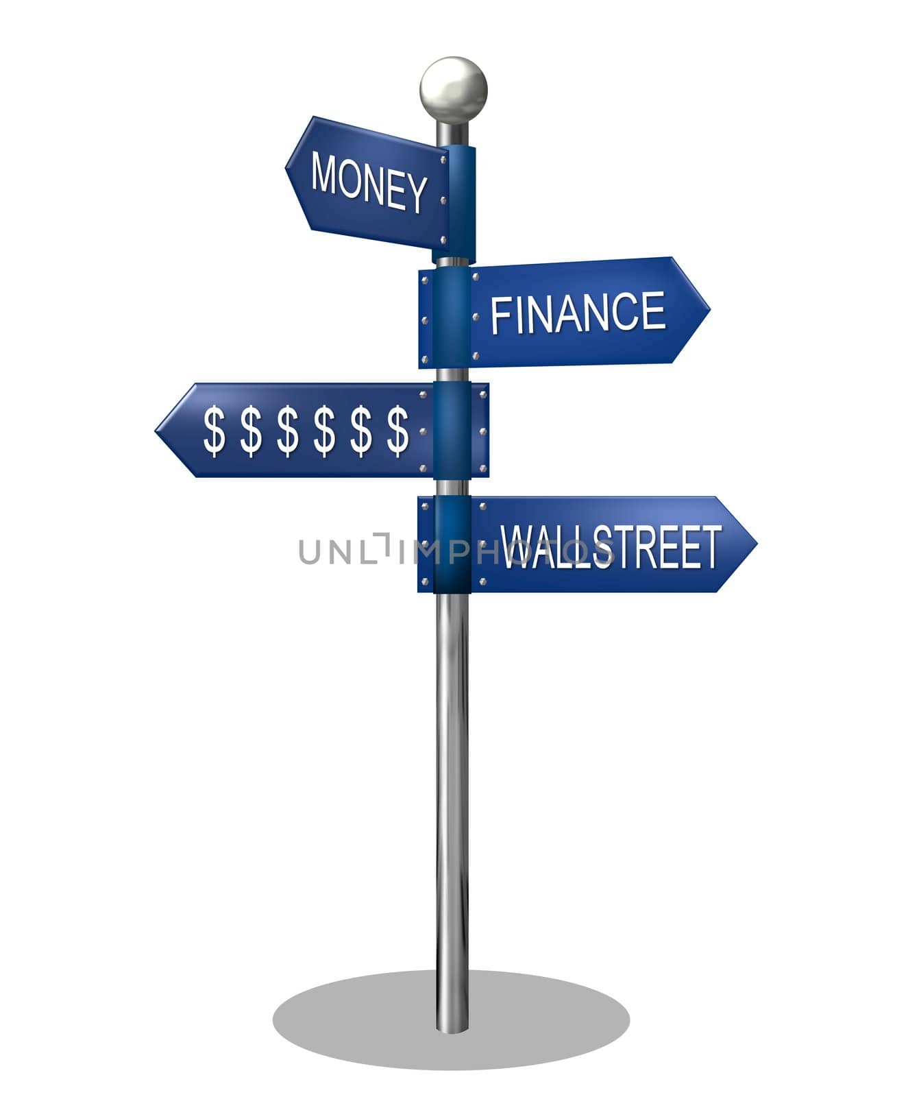 illustration of a blue finance road sign