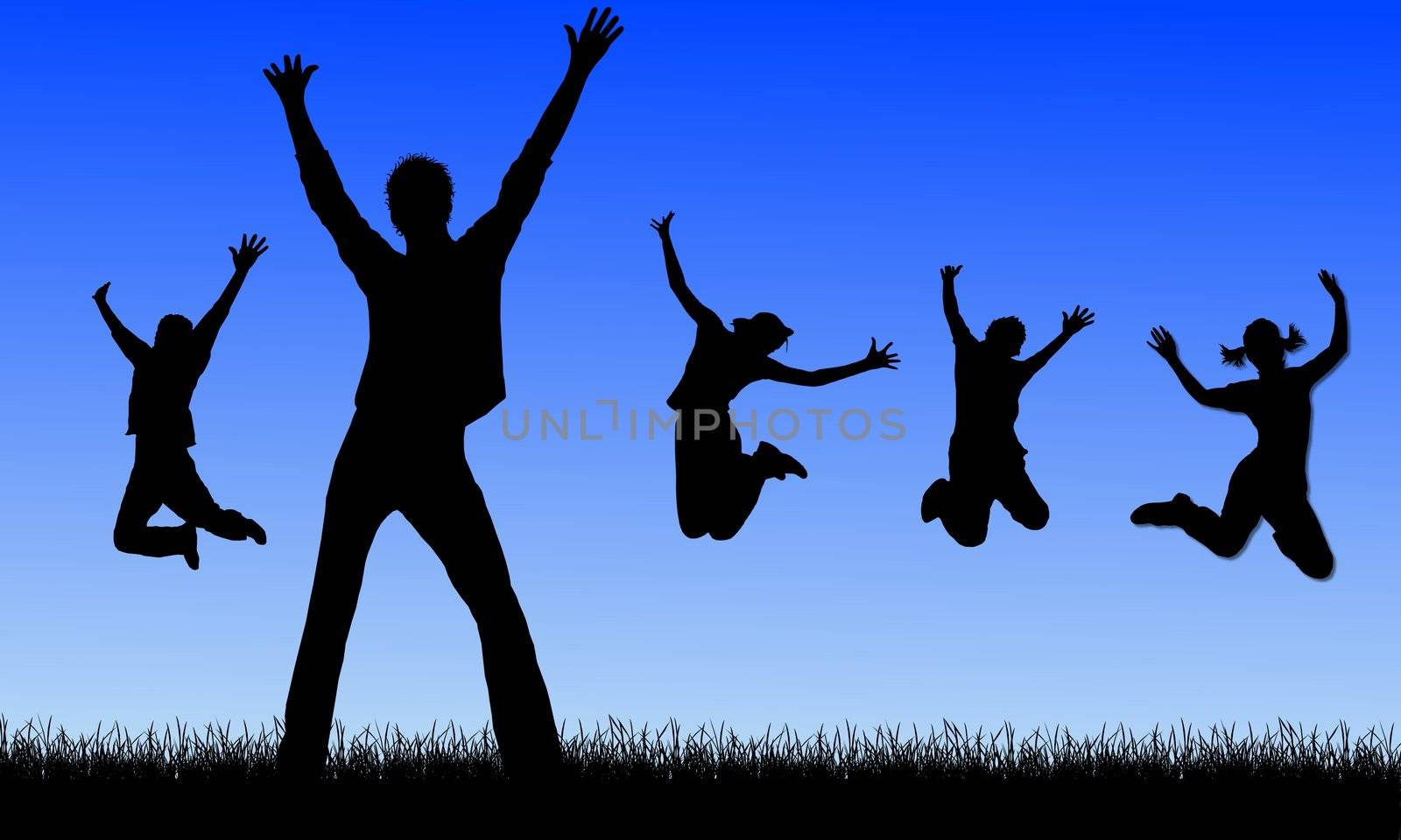 silhouettes of some jumping friends by peromarketing