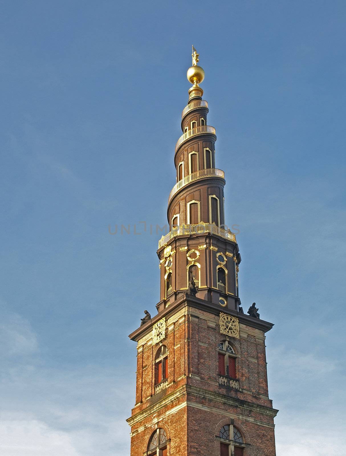spire of The Church of Our Saviour in Copenhagen, Denmark