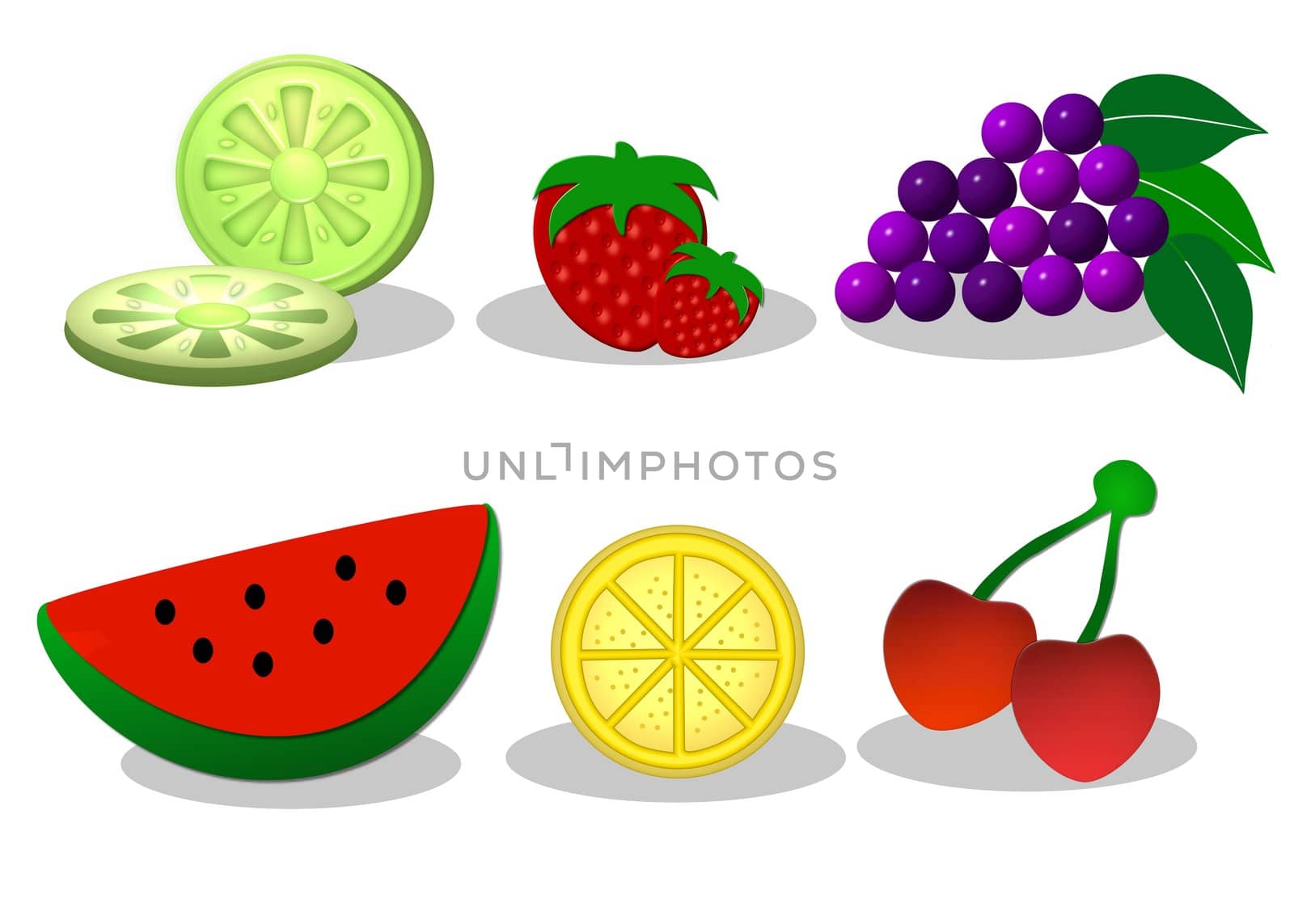 illustration of a set of fruits