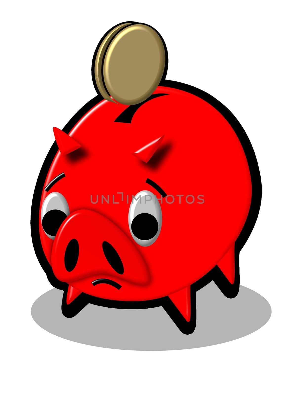 red piggy bank