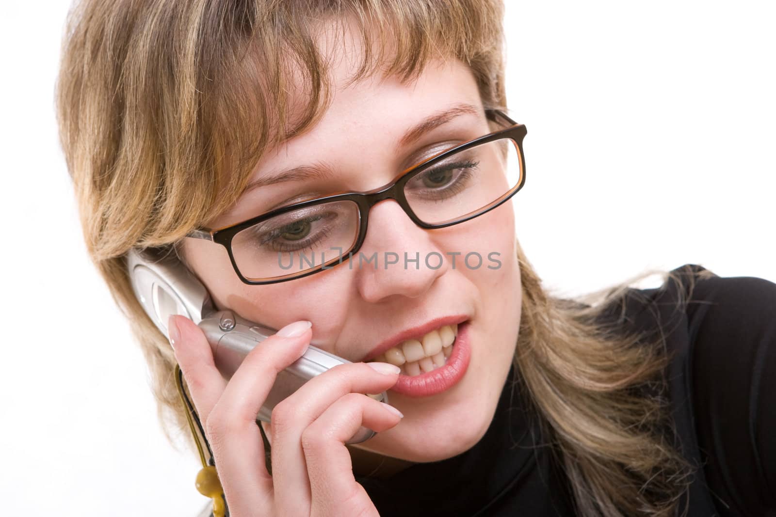 portrait of the girl talking by phone